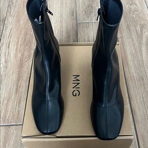 Mango Classic Black Ankle Boots